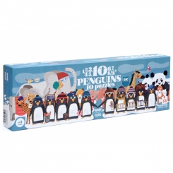 Puzzle 10 PENGUINS, 10 puzzles de 1 à 10 pièces