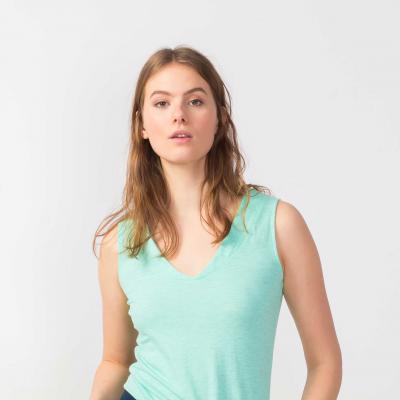 Top HAMABOST chiné turquoise clair