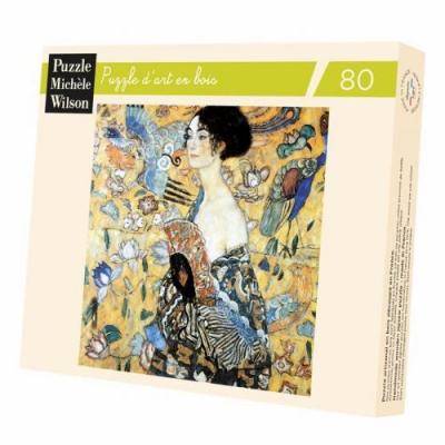 Puzzle en bois LA DAME A L'EVENTAIL de Klimt - 80 pièces
