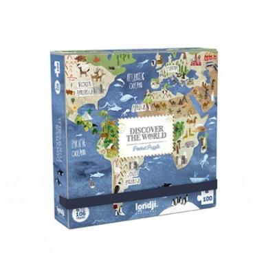 Puzzle WORLD, version pocket, 100 pièces