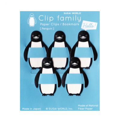 Clip Family Pingouin x5 marque-pages 