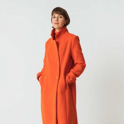Manteau long en laine JONE orange