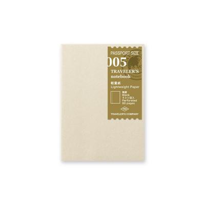 Traveler's Notebook 005 Carnet blanc papier fin, taille Passeport