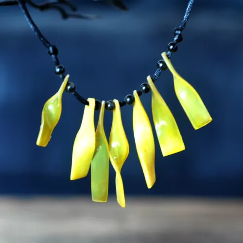 Collier Torsades jaunes