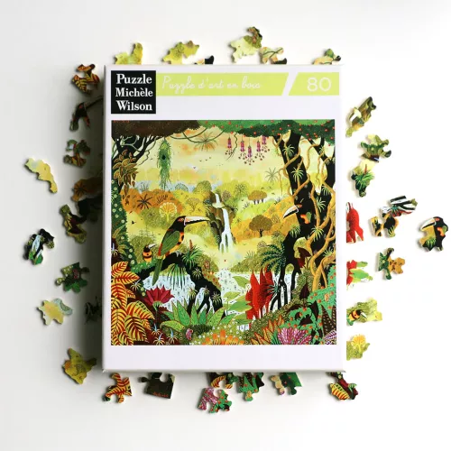 Puzzle en bois TOUCAN A LA CASCADE Alain Thomas - 80 pièces