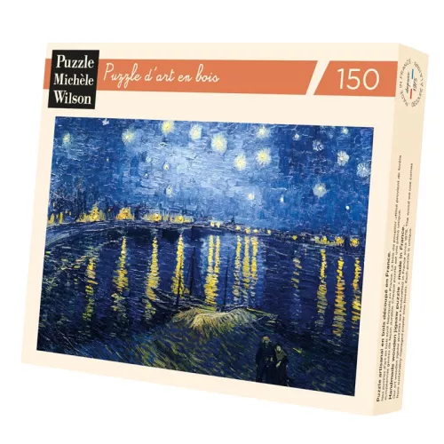 Puzzle d'art en bois NUIT ETOILEE SUR LE RHONE de Van Gogh - 150 pièces