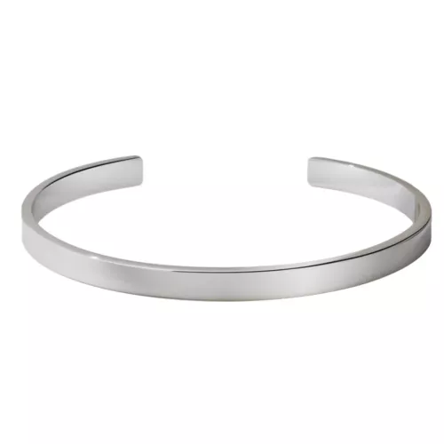 Jonc ouvert ajustable BANGLE Rhodium Argent