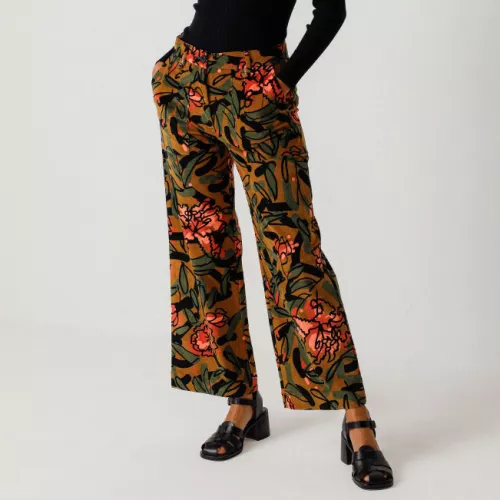 Pantalon IARZA-GOTS velours motif Lorea