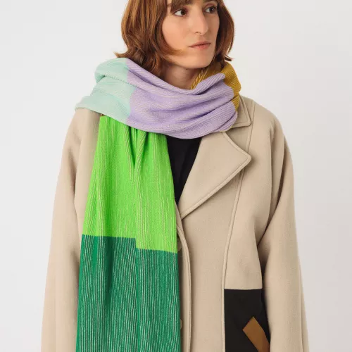 Echarpe ARBEA rayures vertes