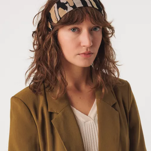 Bandeau à cheveux XINGOLA-GOTS motif STONE noir, beige et doré