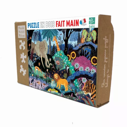 Puzzle en bois NUIT DANS LA JUNGLE 50 pièces