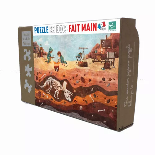 Puzzle en bois FOUILLE DES DINOSAURES 50 pièces