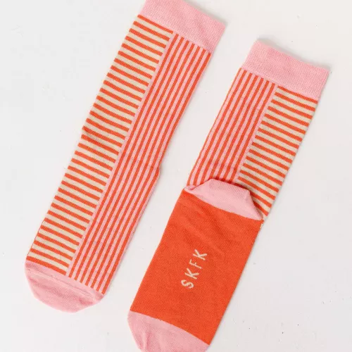 Chaussettes EPEL rayure rose et orange