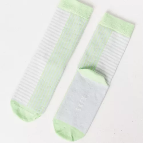 Chaussettes EPEL rayure gris et vert fluo