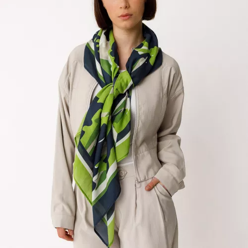 Foulard ZERUA-GOTS motif Camo vert et bleu