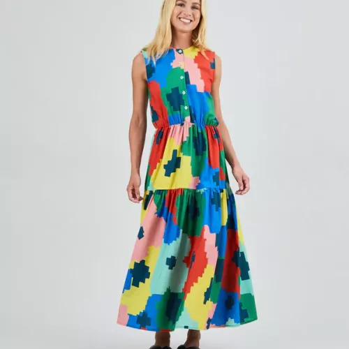 Robe chemise sans manche MAXI FLOWER