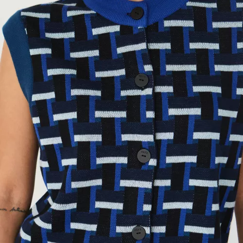 Gilet sans manche GAMITZA-GOTS motif jacquard bleu