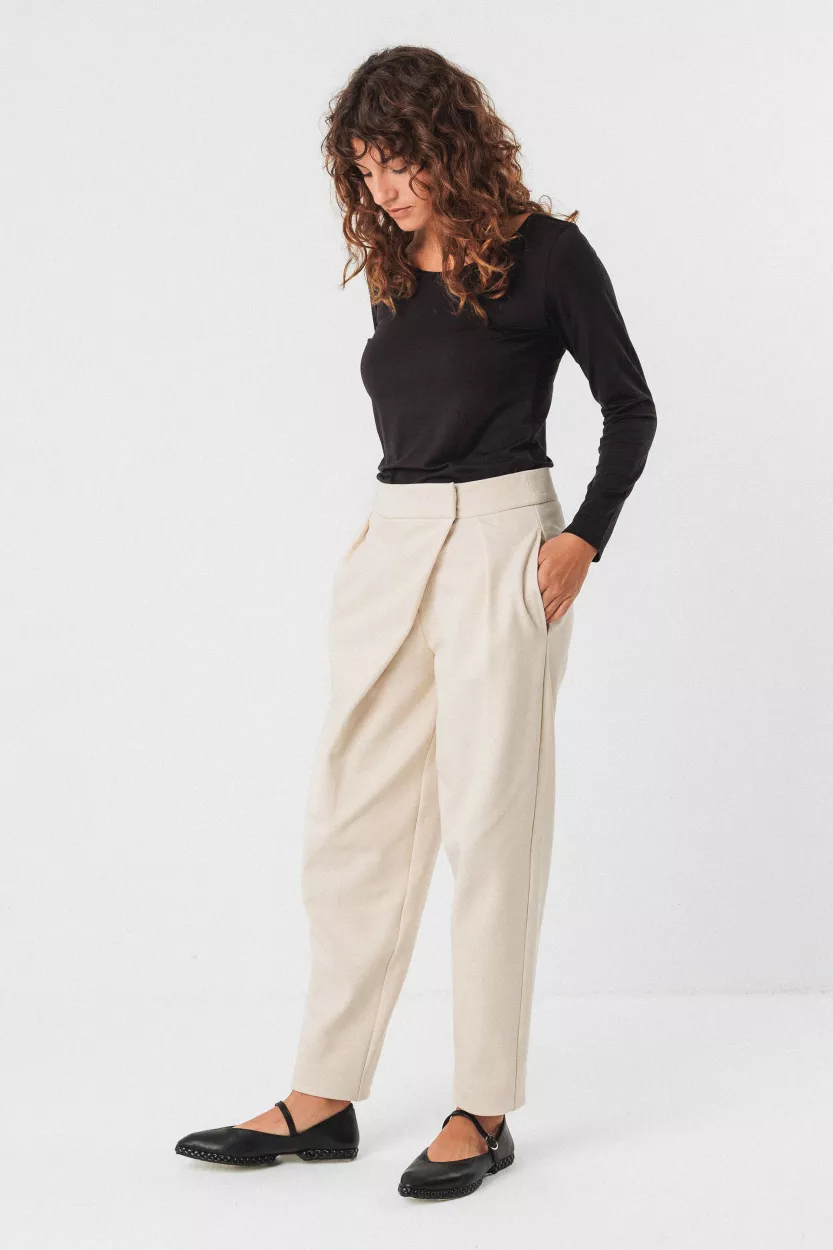 Pantalon GOIANNE crème – vue 3