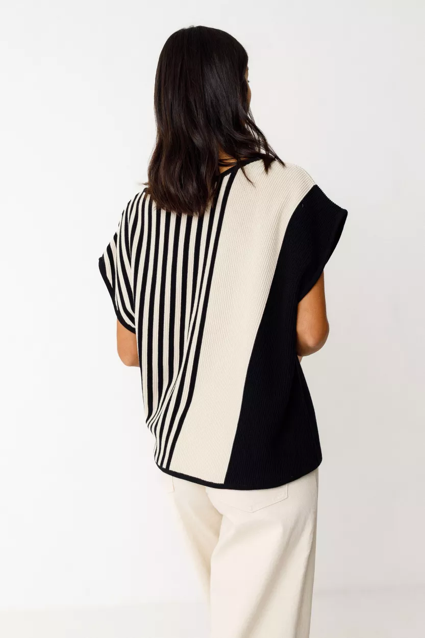 Pull AINHOA-GOTS noir et blanc – vue 2