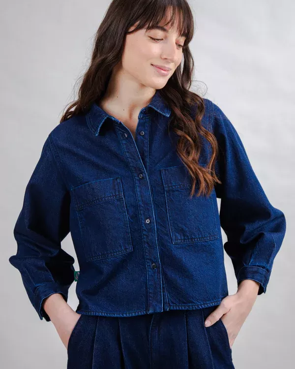 Chemise en jean BOXY Denim brut – vue 2