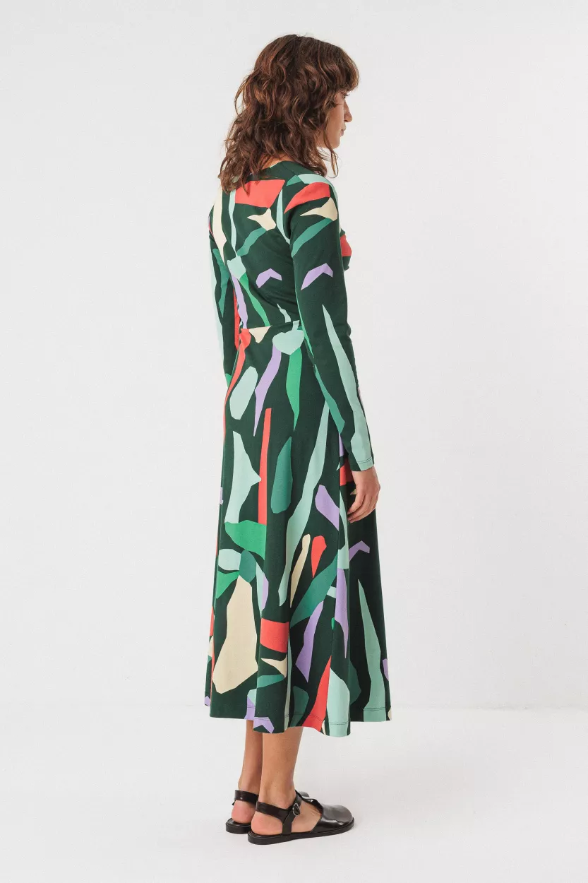 Robe IRANTZU motif Basterretxea vert – vue 4