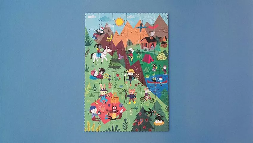 Puzzle LET'S GO TO THE MOUNTAIN, 36 pièces, réversible – vue 10