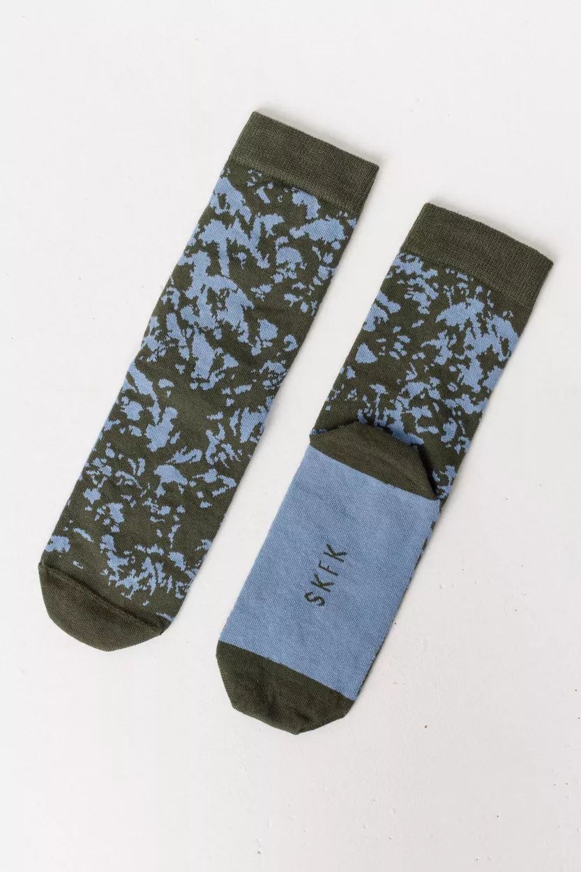 Chaussettes EPEL camouflage vert et bleu