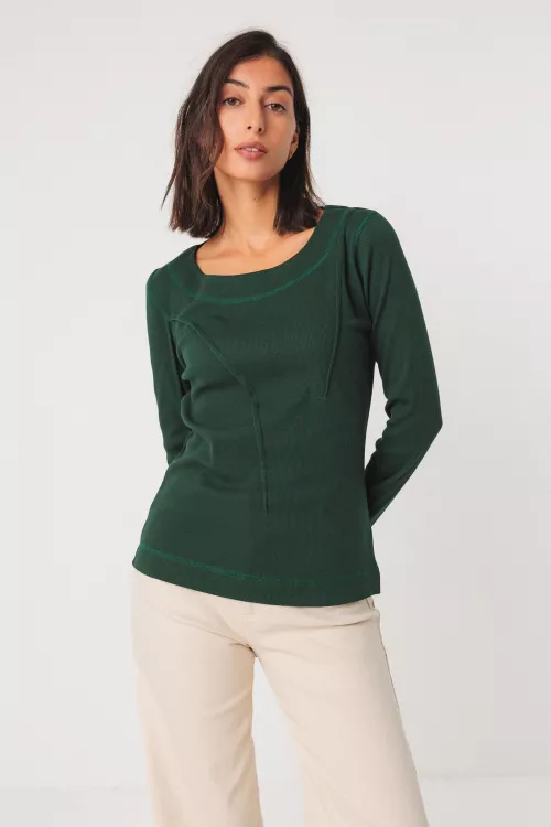 Top KIMERA vert foncé