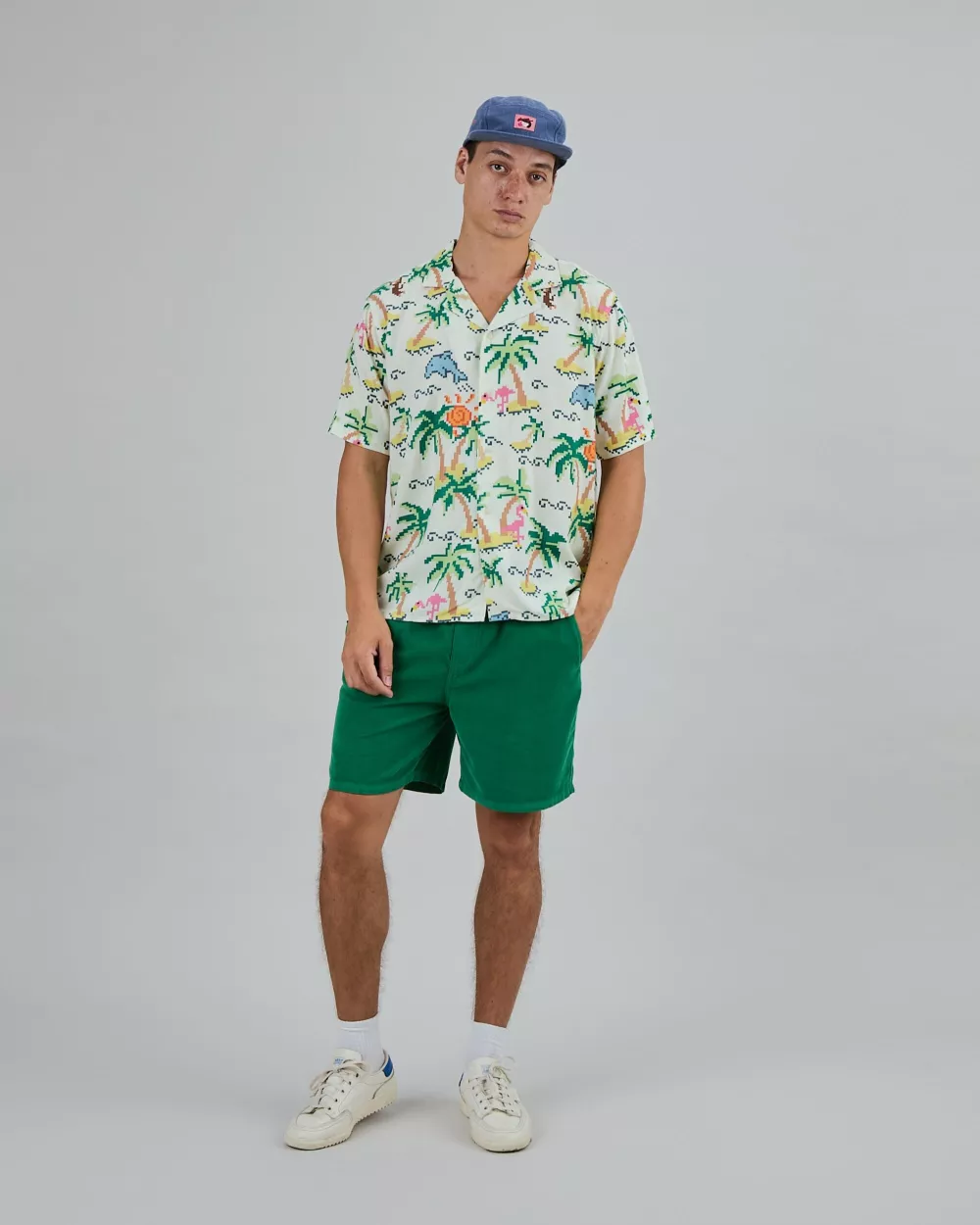 Chemise Homme Aloha TROPICAL PIXEL écrue – vue 3