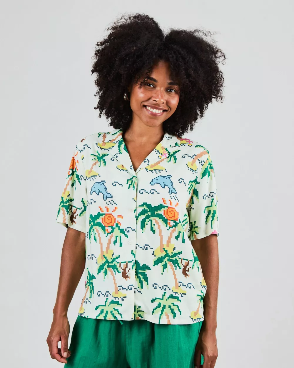 Chemise Aloha TROPICAL PIXEL écrue