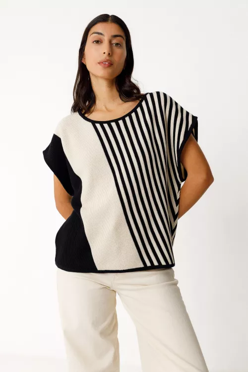 Pull AINHOA-GOTS noir et blanc