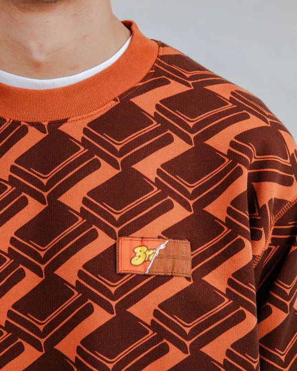 Sweatshirt motif CHOCO marron – vue 2