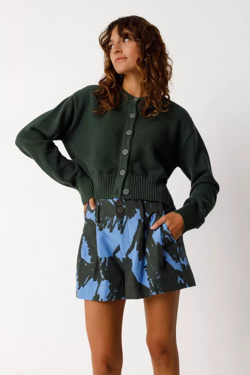 Gilet court BELENE-GOTS vert kaki foncé