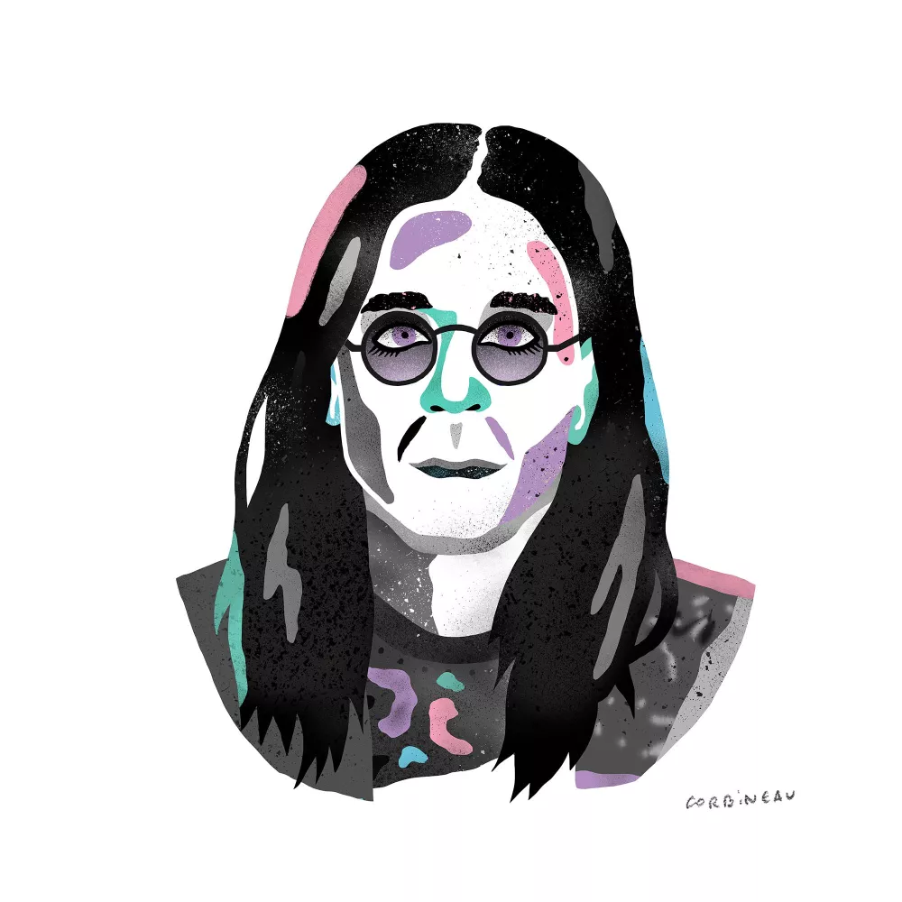 Portrait Ozzy Osbourne - BLACK SABBATH - Antoine Corbineau 30x40 cm