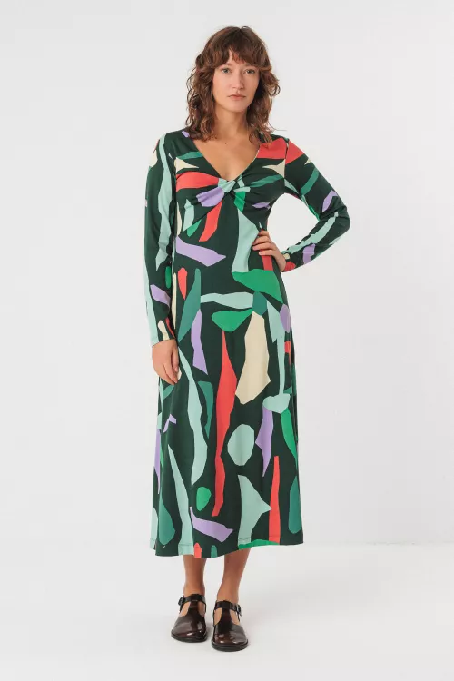 Robe IRANTZU motif Basterretxea vert