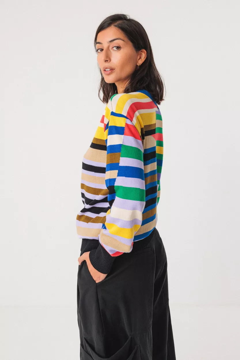 Pull HUA-GOTS motif Grems multicolore – vue 4