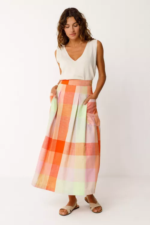 Jupe IRAMA-GOTS motif Cheks multicolore