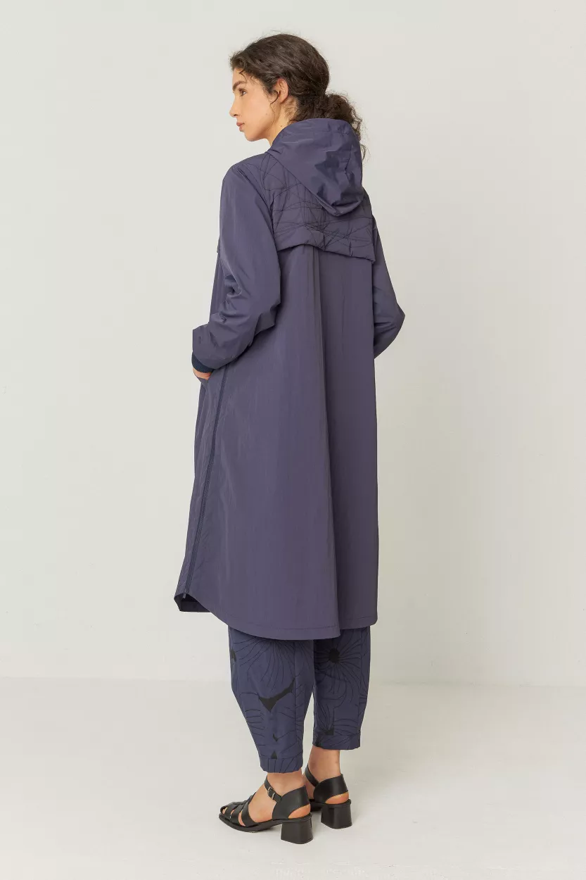 Imperméable long IXONE bleu marine violet – vue 4