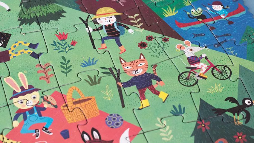 Puzzle LET'S GO TO THE MOUNTAIN, 36 pièces, réversible – vue 12