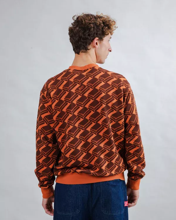 Sweatshirt motif CHOCO marron – vue 3
