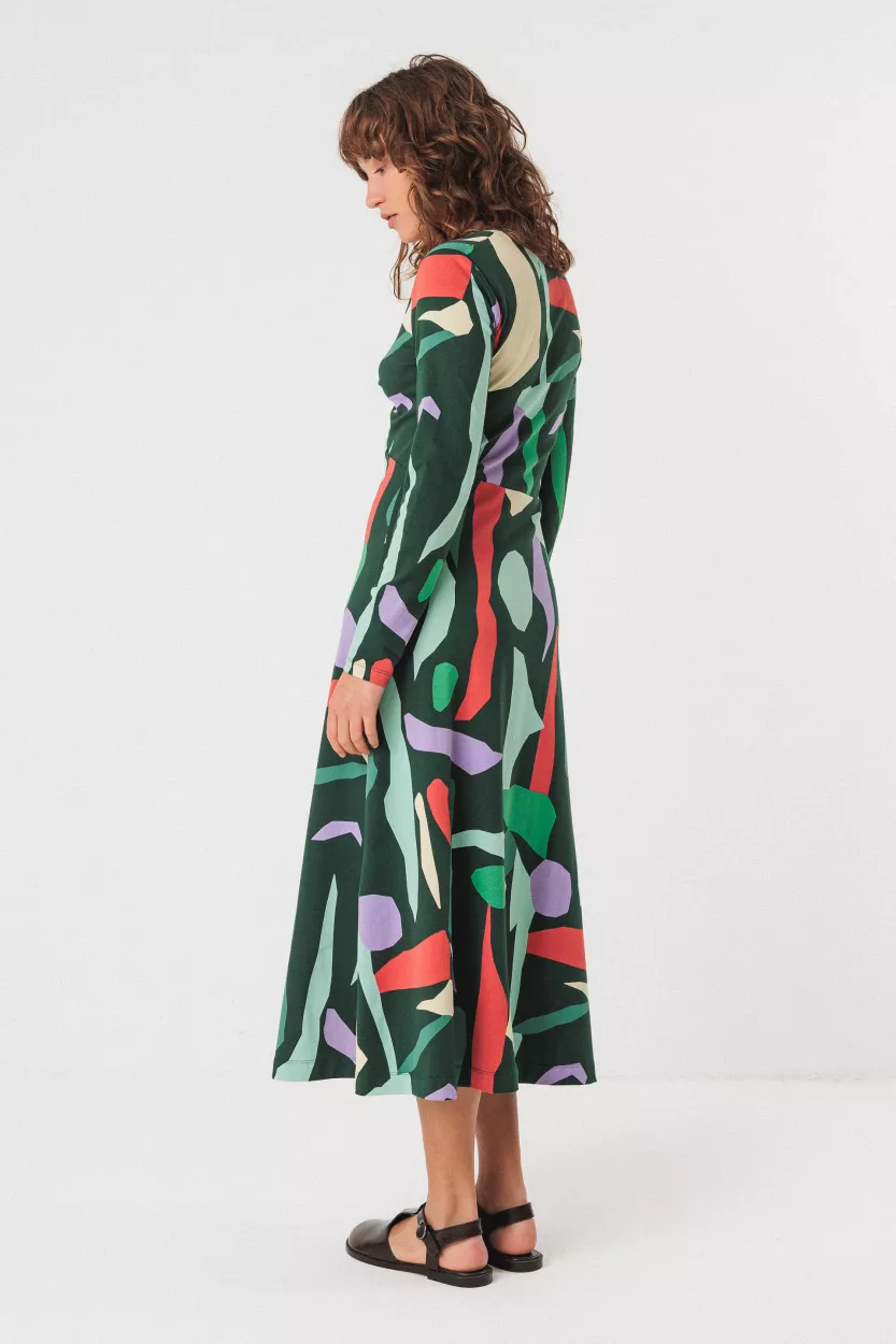 Robe IRANTZU motif Basterretxea vert – vue 3