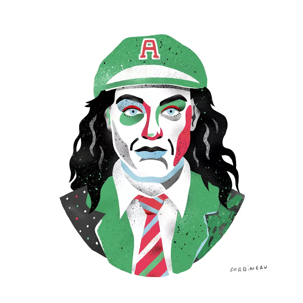 Portrait Angus Young - ACDC - Antoine Corbineau 30x40 cm