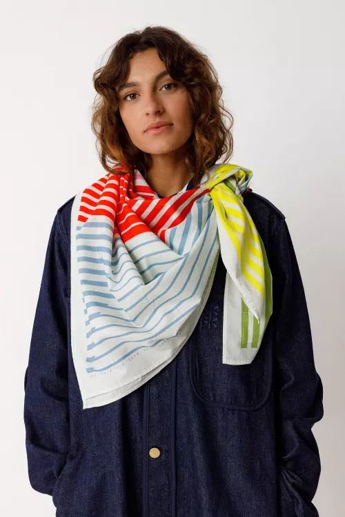 Foulard MARRAK-GOTS rayures multicolores