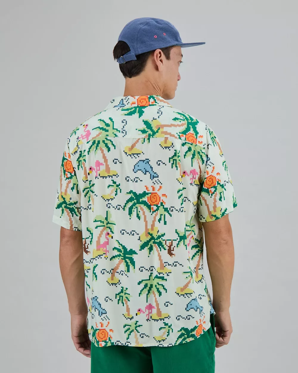 Chemise Homme Aloha TROPICAL PIXEL écrue – vue 5