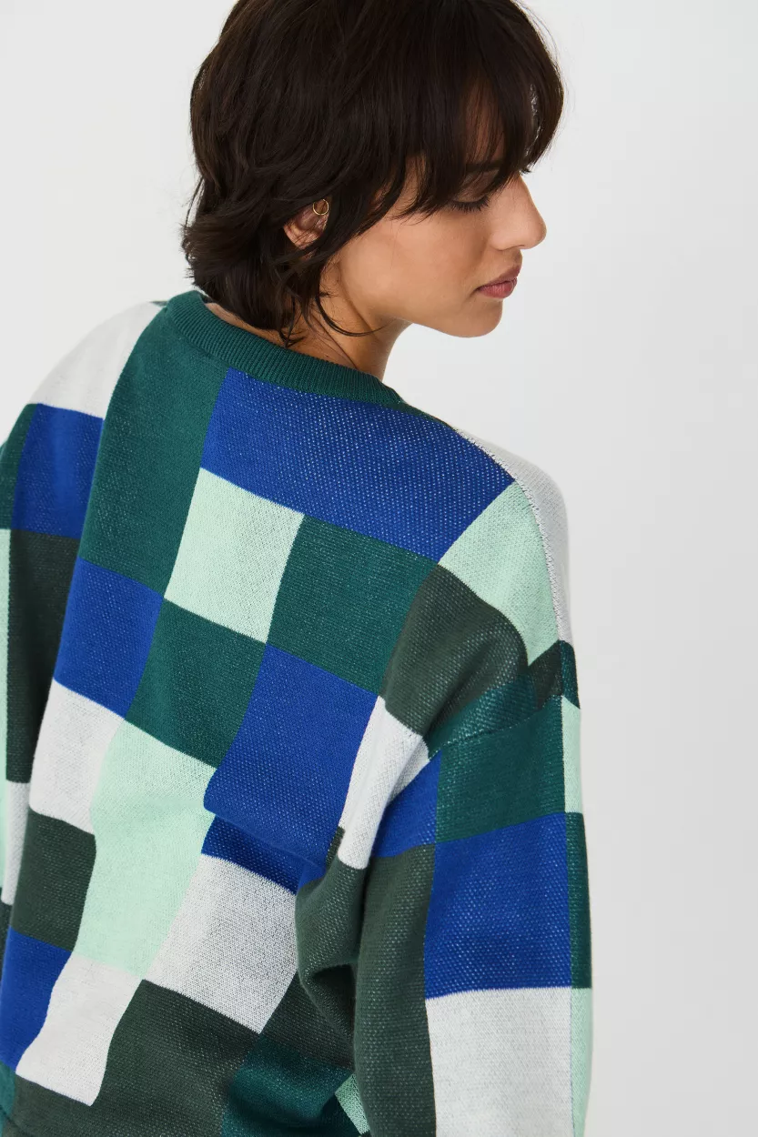 Pull MAULE-GOTS motif Big Pix vert foncé – vue 3