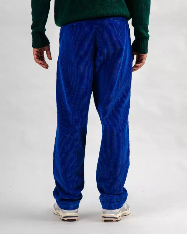 Pantalon à pinces en velours côtelé Bleu Klein – vue 4