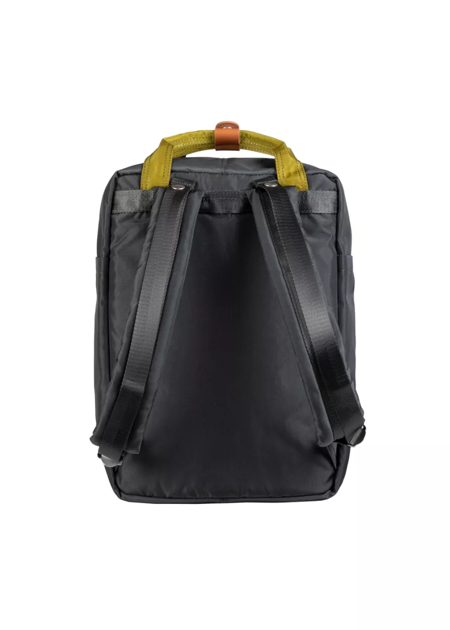 Sac à dos MACAROON GLOSSY BLOCKING SERIES Charcoal x Olive – vue 3