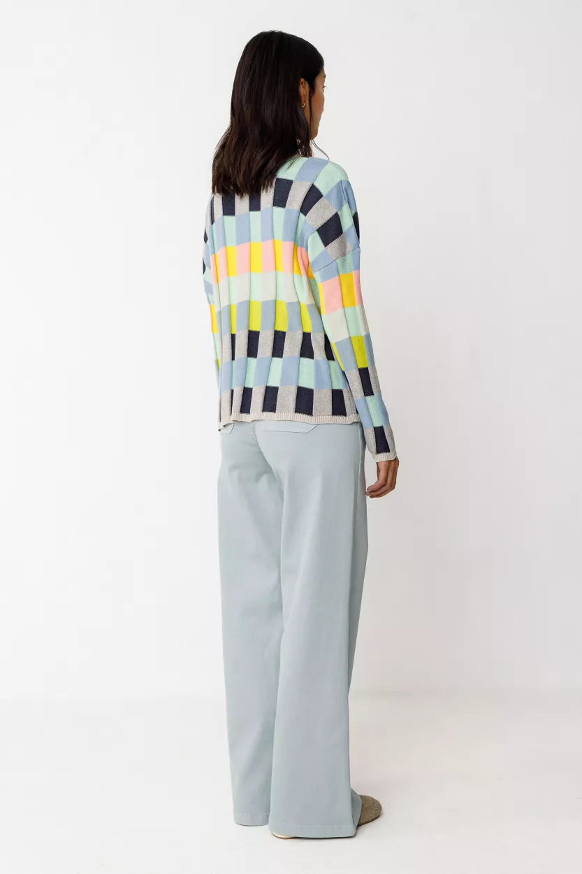 Pull BITA-GOTS multicolore marine – vue 4