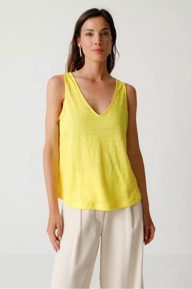 T-shirt en lin  ARAIA jaune 