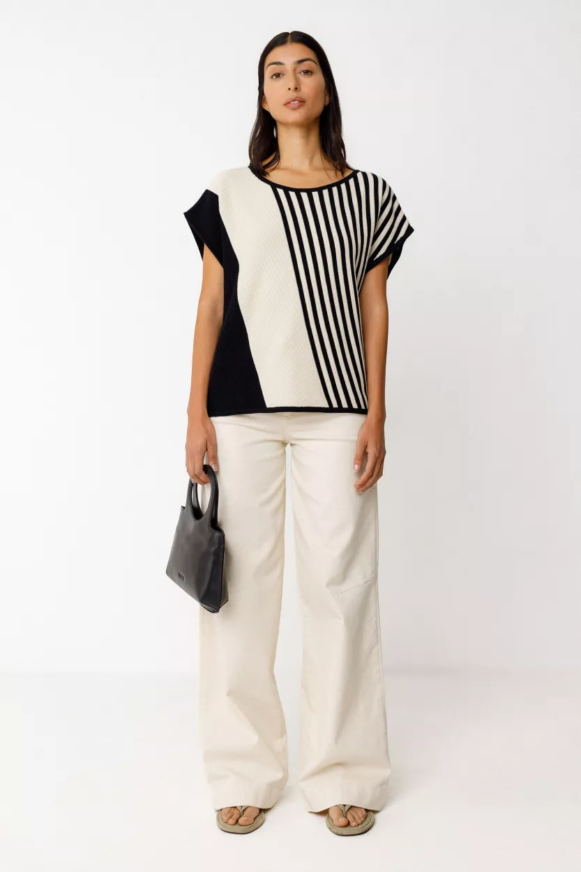 Pull AINHOA-GOTS noir et blanc – vue 4